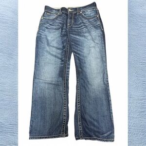 Buckle Black No. 9 Straight Leg Jeans 33x32 Distressed Hem